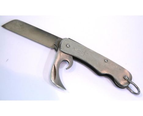 Military steel penknife stamped with broad arrow, RBS 1956 CC 1286. P&amp;P Group 2 (£18+VAT for the first lot and £3+VAT for