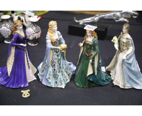 Four Royal Worcester figurines, tallest H: 23 cm. P&amp;P Group 3 (£25+VAT for the first lot and £5+VAT for subsequent lots) 