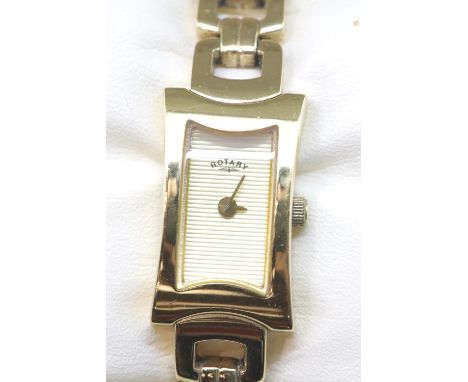 Boxed ladies gold plated Rotary wristwatch, with guarantee certificate, circa 2010. P&amp;P Group 1 (£14+VAT for the first lo