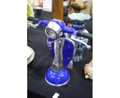 Blue Vespa table lamp, H: 42 cm. P&amp;P Group 3 (£25+VAT for the first lot and £5+VAT for subsequent lots) 