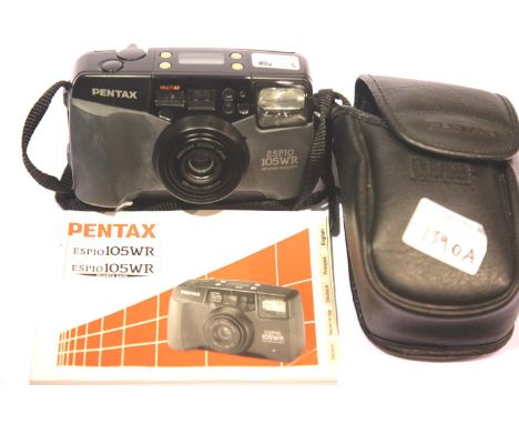 Cased Pentax ESP10 105wr camera. P&amp;P Group 2 (£18+VAT for the first lot and £3+VAT for subsequent lots) 