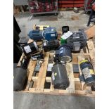 PALLET OF MISCELLANEOUS PUMPS, ELECTRIC MOTORS, AND GEAR HEAD MOTOR