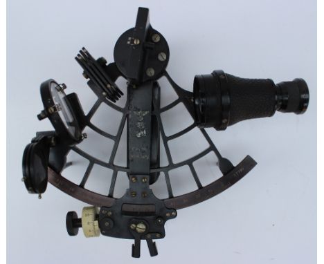 A Third Reich naval sextant, by C Plath, Hamburg, number 17790, the moving arm with eagle and swastika over "M" and number 32