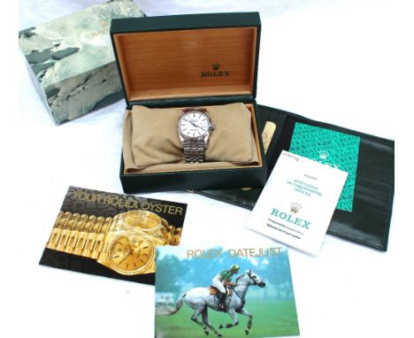 Rolex - A Gent's stainless steel automatic calendar centre seconds wristwatch, signed Rolex, Oyster Perpetual, Superlative Ch