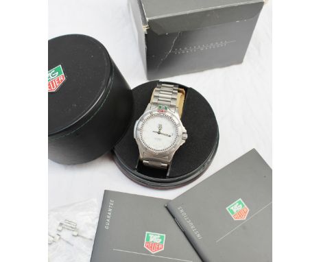 Tag Heuer - A model 4000 automatic Gentleman's wristwatch, the white dial with luminous batons and date aperture, WF2110-K in
