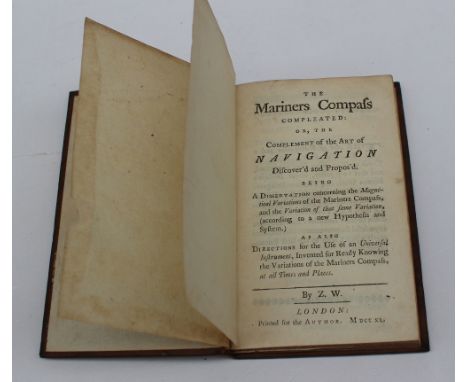 Williams (Zachariah) The Mariners Compass Compleated; or the complement of the art of navigation, discovered and proposed, pr