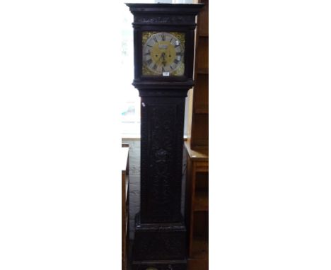 An 18th century 2-train longcase clock, having a 10" square dial with date aperture, signed Henry Goddard Tenterden, H190cm 