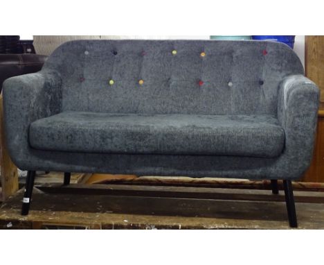 A modern button-back upholstered 2-seater settee, L150cm 