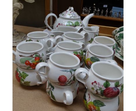 Portmeirion Pomona pattern tea service, including teapot and 2 jugs 