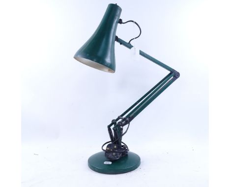 A Vintage green metal cantilever desk lamp 