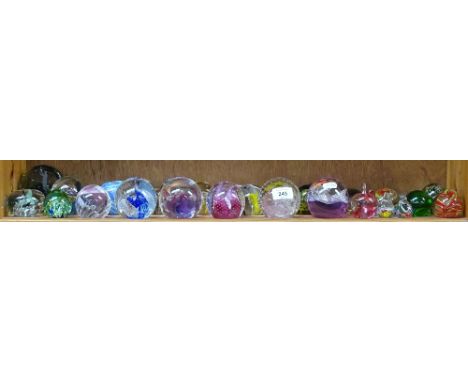 A group of Murano and Caithness glass paperweights (1 shelf) 