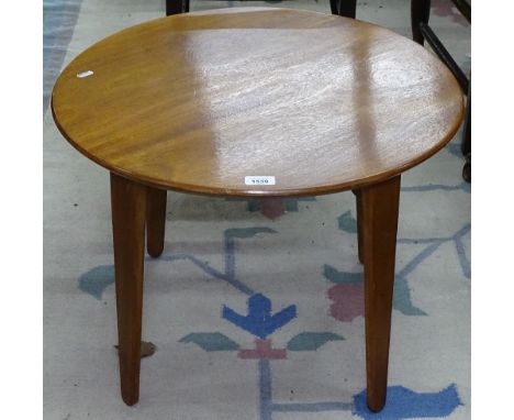 A Gordon Russell mid-century teak circular lamp table, impressed mark to underside, W61cm, H46cm 