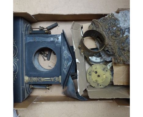 A slate clock case, and related items 