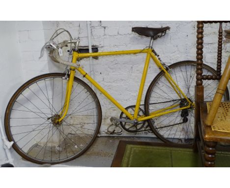 A Vintage Urago Nice 6-speed drop-handlebar bicycle, with leather saddle impressed Lycett Lavenir 