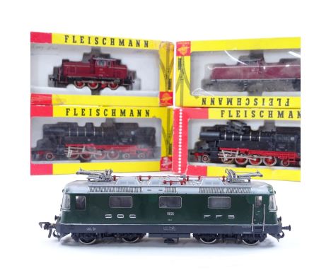 5 Fleischmann HO gauge model railway locomotives, all boxed 