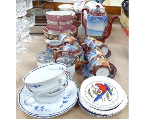 An Oriental coffee service, and various Staffordshire tea and dinnerware 