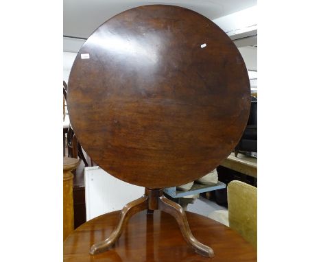 A Georgian mahogany tilt-top table, on tripod base, W90cm 