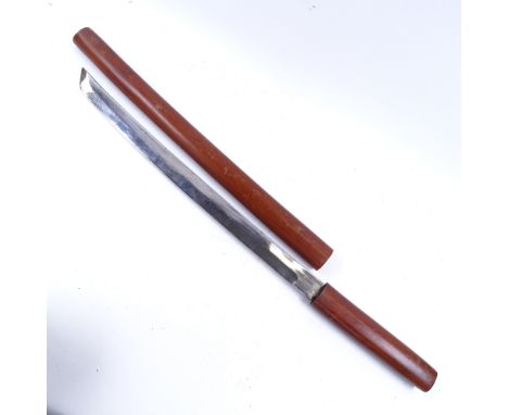 A modern Wakizashi short sword, in hardwood scabbard, overall length 72cm 