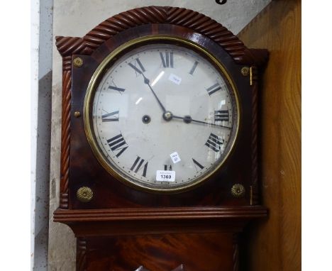 A Georgian 30-hour longcase clock, with circular enamel dial, mahogany-cased, H180cm 