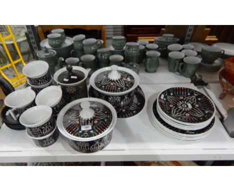 Portmeirion part dinner service "Magic City" designed by Susan Williams-Ellis, including two casserole dishes, soup bowls, di