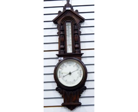 20th century oak wall hanging barometer 