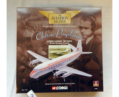 Seven Corgi Aviation Archive 1:44 boxed scale sets including Vickers Viscount, Douglas DC-3, etc. (5) 