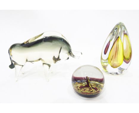 Two limited edition Caithness glass paperweights both designed by Colin Terris and William Manson, one 'Manta Ray' No.27 and 