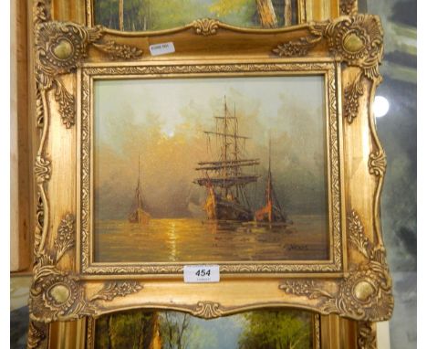 Unattributed (20th century) Pair of oil on canvases Wooded river scenes, indistinctly signed, 19cm x 24cm and L Hexus(?) (20t