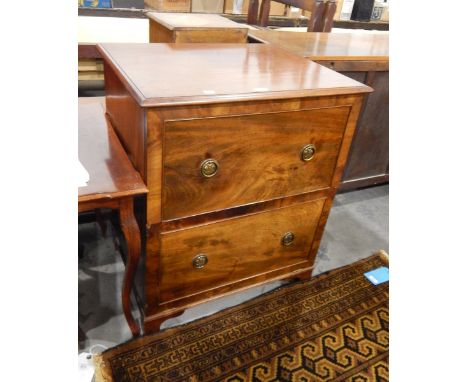 Mahogany side cabinet with mould edge top, two dummy drawer fronts (converted commode), on bracket feet, width 64cm 