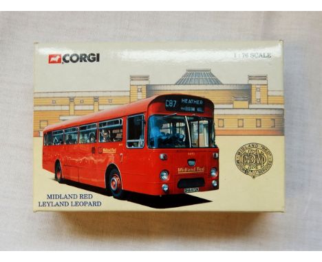 12 Corgi 1:76 scale model buses including Midland Red Leyland Leopard and others (12) 