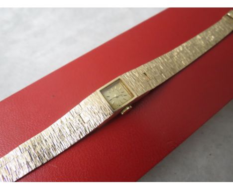 A vintage 9ct yellow gold boxed ladies Bueche-Girod cocktail watch