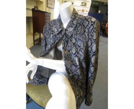 A vintage Gianni Versace faux moleskin coat in a snakeskin print, size M