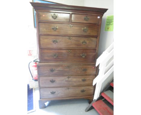 A George 111 mahogany chest on chest with bracket feet
