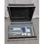 Avolites Pearl Tiger lighting console with flight case