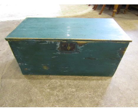Antique pine green trunk