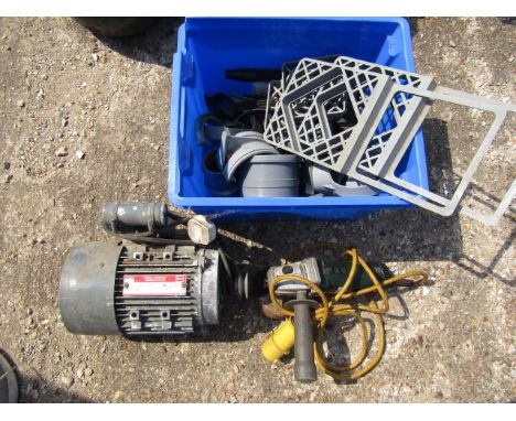 guttering items, a motor and Ryobi angle grinder 110v