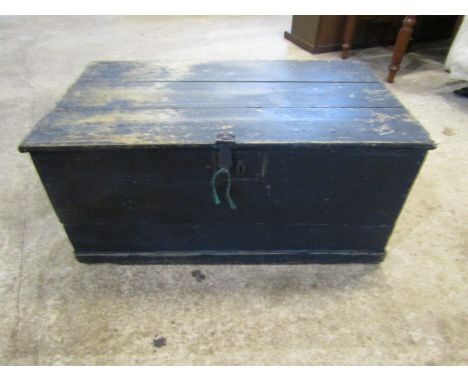 Antique pine trunk blue
