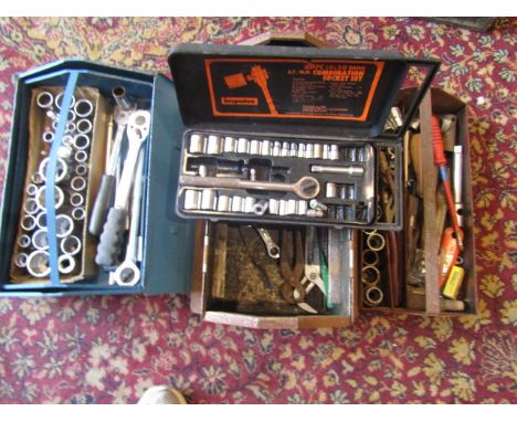 2 tool boxes with sockets and various tools&nbsp;