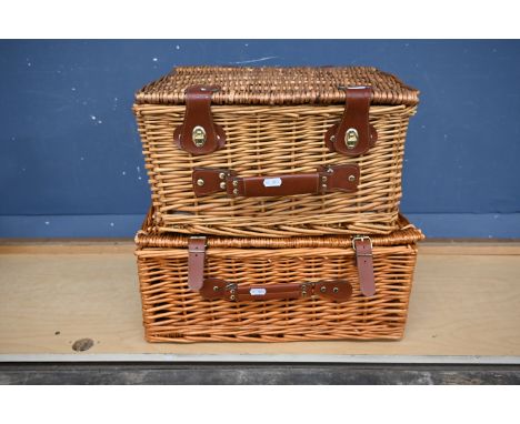 2 wicker hamper baskets