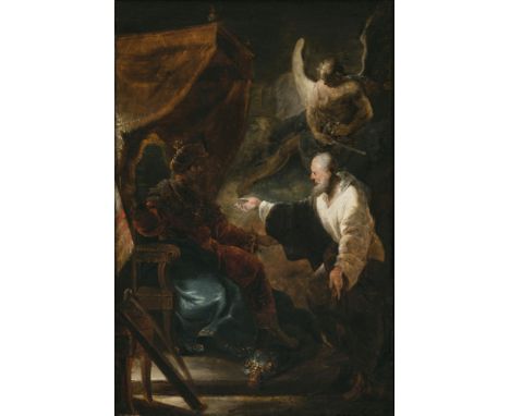 Johann Zick1702 Lachen o. Daxberg - 1762 WürzburgKönig David vor NathanR. u. signiert. Rück. Klebeetikett "J. Chenue, Packer 