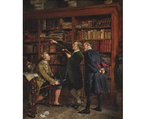 Carl Seiler1846 Wiesbaden - 1921 MünchenDrei Herren in der BibliothekR. u. signiert und 1896 datiert. Rücks. Etikett Winsor &