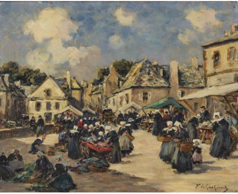 Fernand (Fernand-Marie-Eugène) Legout-Gérard (Le Gout-Gérard)1854 Saint-Lô - 1924 ParisBretonischer Markttag(Concarneau?). R.