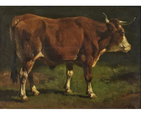 Johann Friedrich Voltz1817 Nördlingen - 1886 MünchenStehender Stier nach rechtsR. u. signiert. Rücks. zweifacher Nachlass-Ste
