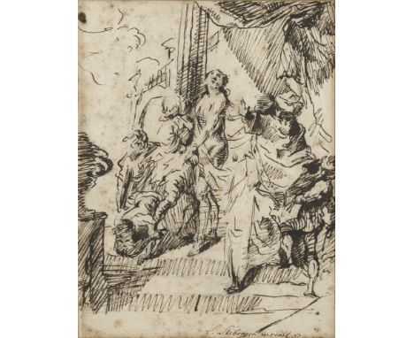 Lukas Stipperger1755 Wien - 1806 ebendaVerspottung ChristiR. u. signiert "L. Stiberger invenit". Rücks. Sammlungsstempel Chri