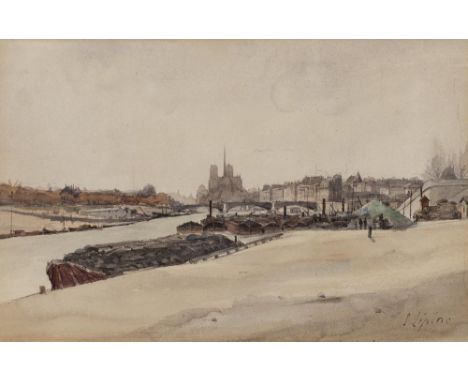 Stanislas Lépine1835 Caen - 1892 ParisParis - Blick vom Quai Henri IV auf den Pont Sully und die �le de la CitéR. u. signiert