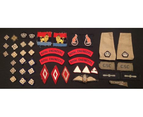WW2 and later British Army &amp; RAF Cloth insignia: Pair of private purchase embroidered British Troops Egypt formation sign