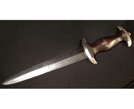 WW2 Third Reich SA Dienstdolch SA Dagger with 210mm long double edged blade with "Alles Fur Deutschland" motto and makers mar