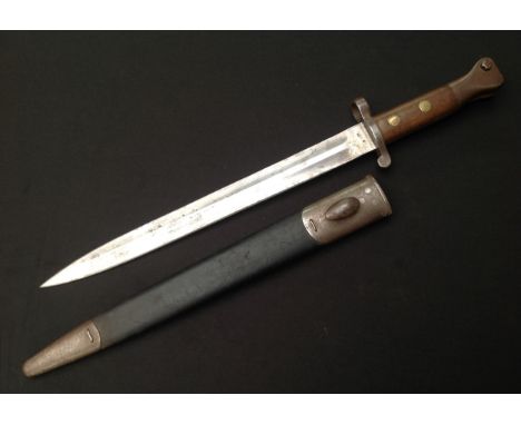 British 1888 pattern bayonet for Long Lee Enfield and Long Lee Metford rifles, 30cm blade by Sanderson, Sheffield, dated 9-97