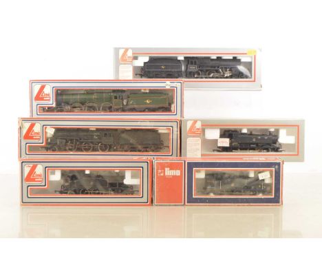 Six Lima 00 Gauge BR Steam Locomotives (6), 205118A1 black 0-6-0 Pannier Tank 9420, 205110M lined black 2-6-2 Prairie Tank 55