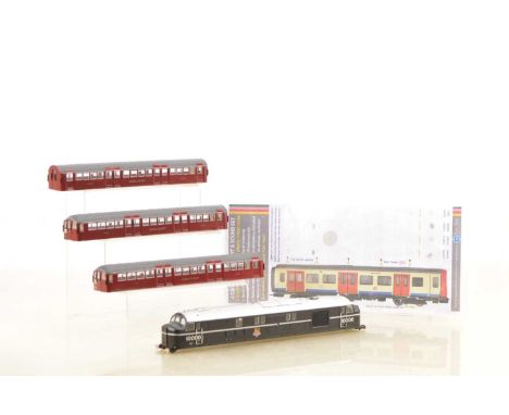00 Gauge EFE underground coach bodies with lighting and Bachmann 10000 BR black Diesel Body and Train Tech lighting Units (5)
